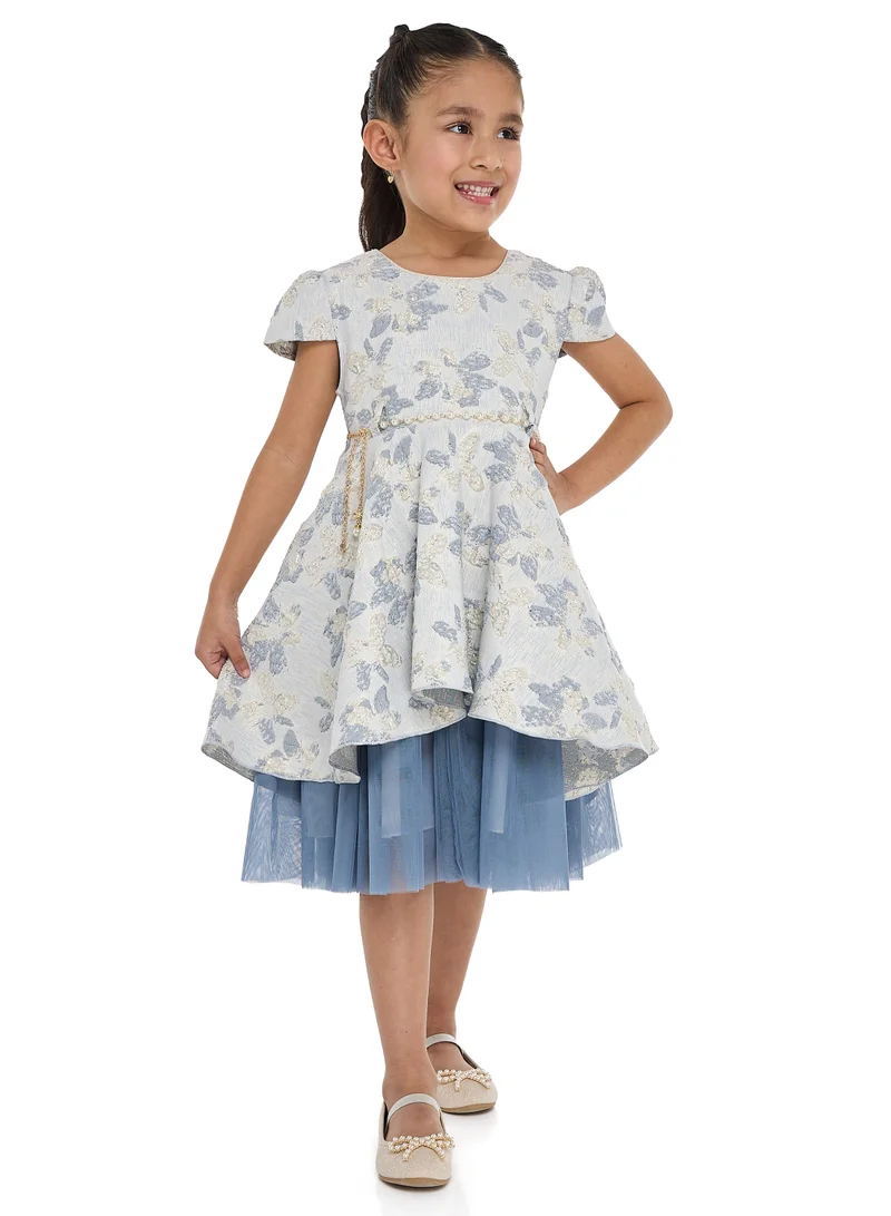 victor and jane Floral Overlay Dress