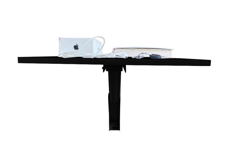 QARA Wooden Finish Wall Mounted Coffee and Tea Table, Drop-Leaf Folding Bed Side Table and Study, Mini Laptop Table for Home, Living Room, Folding Bedside Table (Black) - Image 2