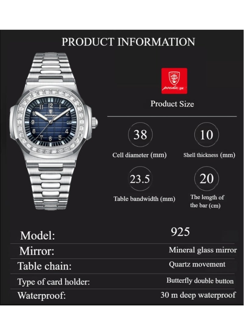 POEDAGAR - Man Watch Waterproof Luminous Men's Watch Quartz- 38mm - Image 1