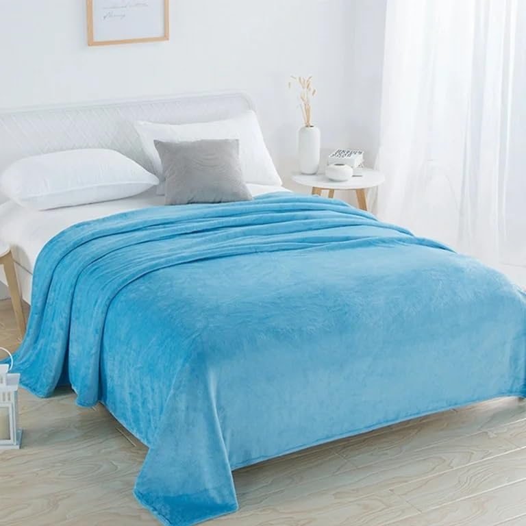 MORADO 190 GSM Flannel Super Soft Warm Single Blanket for Winters - 60x90 Inches, Aqua - Image 1