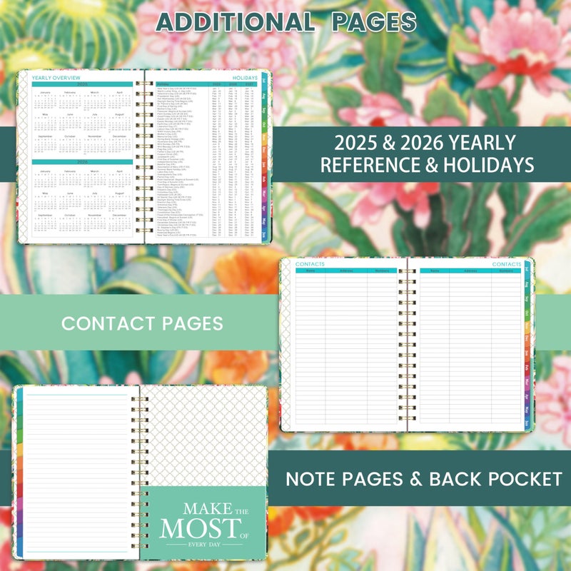 MaaIbok مخطط 2025-2026 - مخطط أكاديمي 2025-2026 من يوليو 2025 - يونيو 2026 مع قائمة المهام، 6.3'' × 8.4''، تجليد سلكي مزدوج قوي، جيب داخلي، إغلاق مرن - Image 5