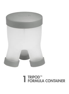 BOON Boon TRIPOD Formula Dispenser (Grey), Easy Baby Food Storage For Baby Food on the Go, Ideal for New Parents, Baby Accessories for Parents to Be, Contains Formula for 3 8oz Bottles  - Image 2