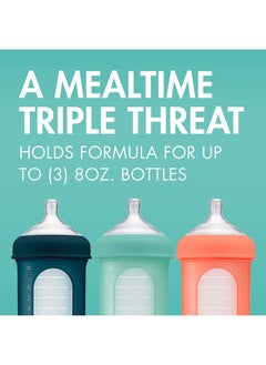 BOON Boon TRIPOD Formula Dispenser (Grey), Easy Baby Food Storage For Baby Food on the Go, Ideal for New Parents, Baby Accessories for Parents to Be, Contains Formula for 3 8oz Bottles  - Image 5