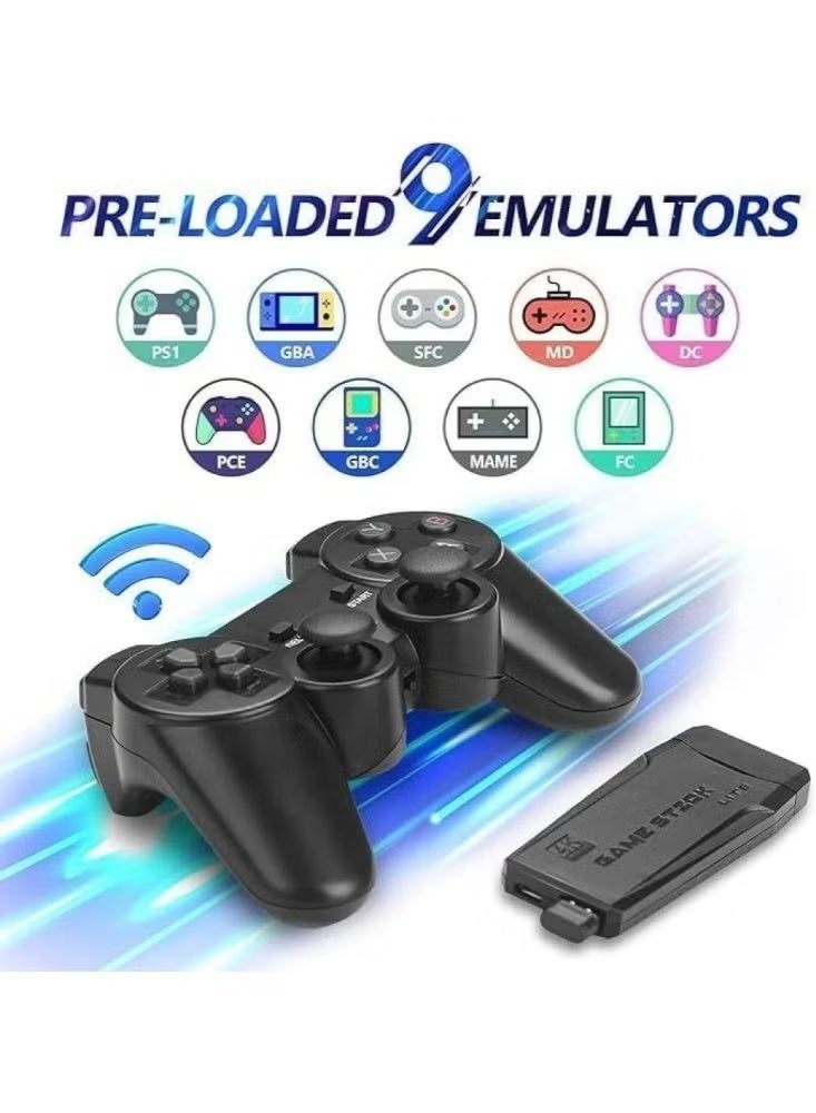 وحدة تحكم ألعاب 4K HD وحدة تحكم ألعاب فيديو 2.4G وحدة تحكم لاسلكية مزدوجة، وحدة تحكم ألعاب تلفزيون كلاسيكية 64 جيجابايت ريترو 10000 عصا ألعاب - Image 1