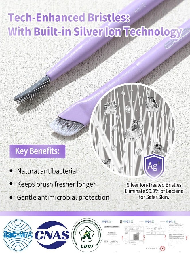 EIGSHOW Dual-Ended Eyebrow Brush with Silver Ion Bristles - Precision Brow Brush and Comb for Lining, Sculpting, Professional Eye Brow Tools (D109P) - Image 2