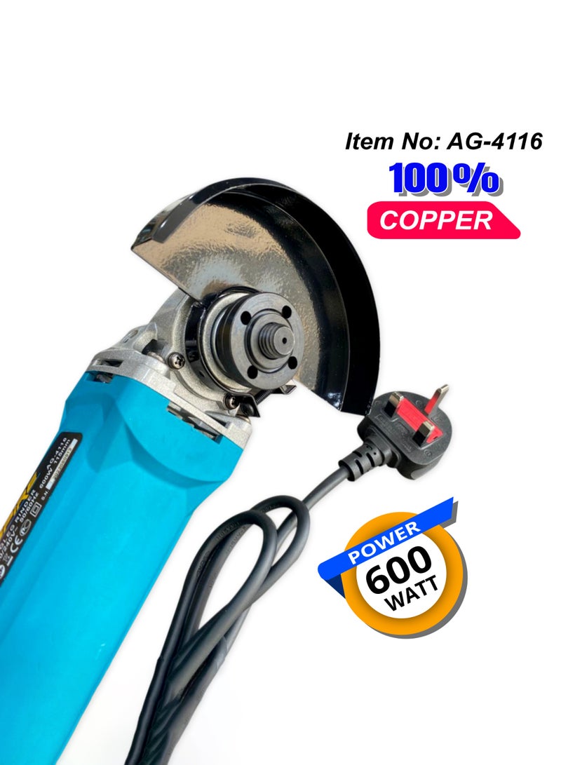 Spire Angle Grinder Cutter Machine Premium Quality 600W For Metal Grinding & Cutting, Self Locking Cap 220-240V/50-60Hz  - Image 1