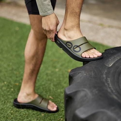 OOFOS أحذية الاسترداد الرياضية OOFOS OOahh، أخضر تكتيكي - مقاس النساء 13، مقاس الرجال 11 - Image 5