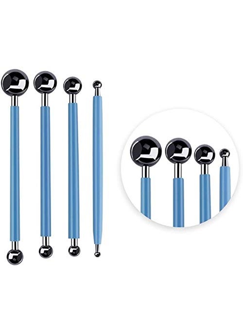Oytra Oytra 9 Piece Ball Tool Silicone Shaper 4mm Chisel Tips and Dotting Tools Combo for Clay and Cake  - Image 4
