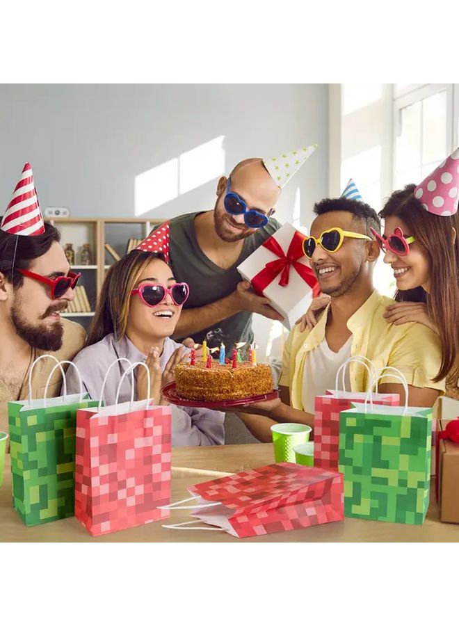 24 Pcs Pixel Party Favor Bags With Handles Birthday Video Game Supplies - Image 4