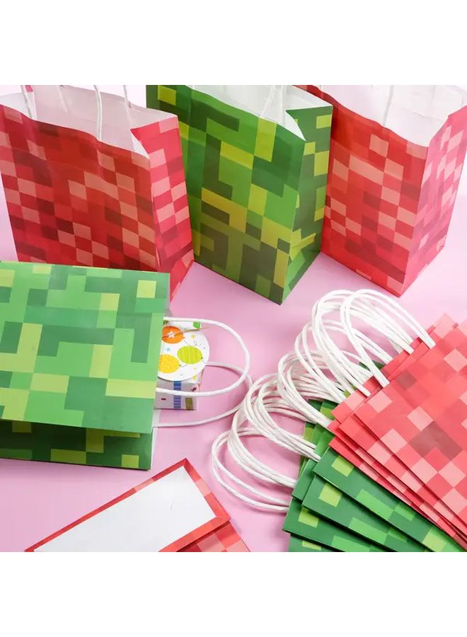 24 Pcs Pixel Party Favor Bags With Handles Birthday Video Game Supplies - Image 5
