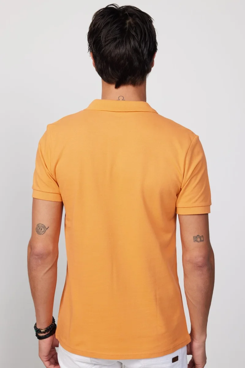تودورس Men's Slim Fit Narrow Cut Cotton Plain Pique Puppy Color Polo Collar T-Shirt