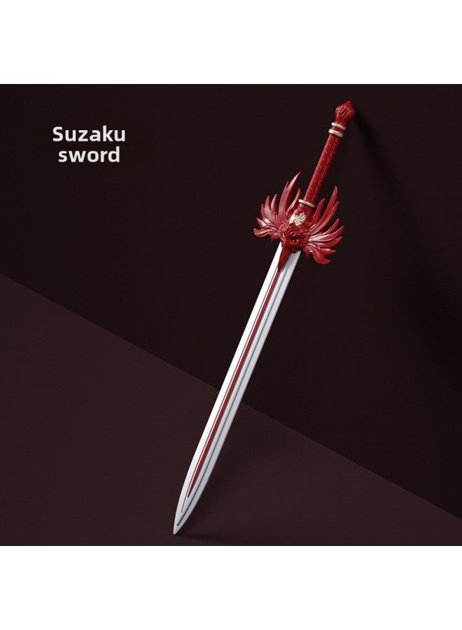 Toy Sword Simulation Vermilion Sword Shield Children's Toy Sword Soft Rubber Material PU Sword Set Sword Toy-Color:Rosefinch Sword  - Image 1