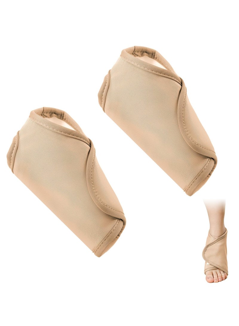 Excefore 2 Pcs Ankle Organic Castor Oil Pack, Comfortable Castor Oil Pack Wrap for Feet Castor Oil Compress Wrap For Women Ankle Support, Castor Oil Not Included, Khaki - Image 1