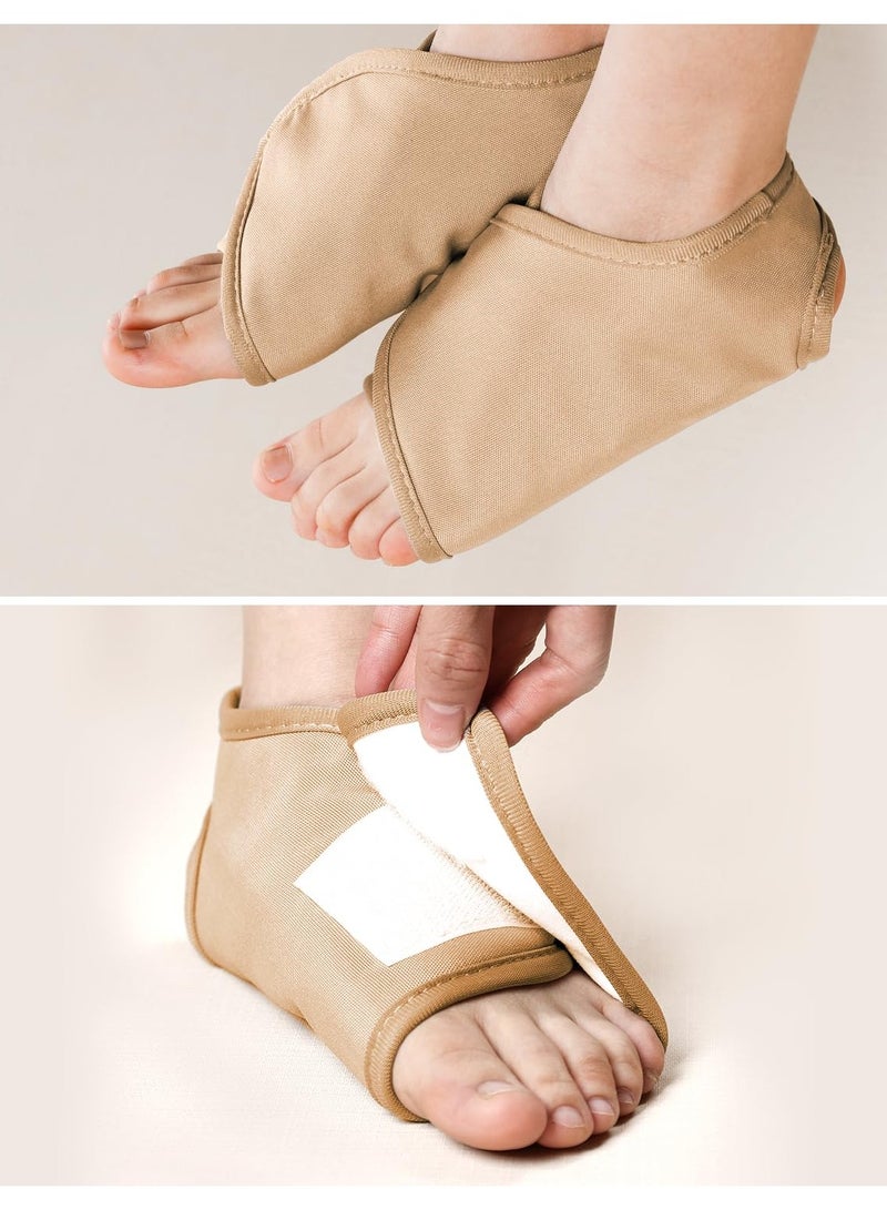 Excefore 2 Pcs Ankle Organic Castor Oil Pack, Comfortable Castor Oil Pack Wrap for Feet Castor Oil Compress Wrap For Women Ankle Support, Castor Oil Not Included, Khaki - Image 3