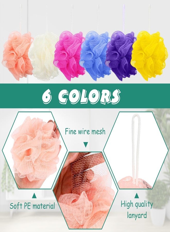 Siifert 50 Pieces Bath Sponge Shower Loofahs Bulk Bath Luffas Exfoliating Body Scrubber Pack Colorful Mesh Balls Travel Cleaning Wash Puff Bathing Accessories for Kids Women Men Body Wash, 6 Colors - Image 3