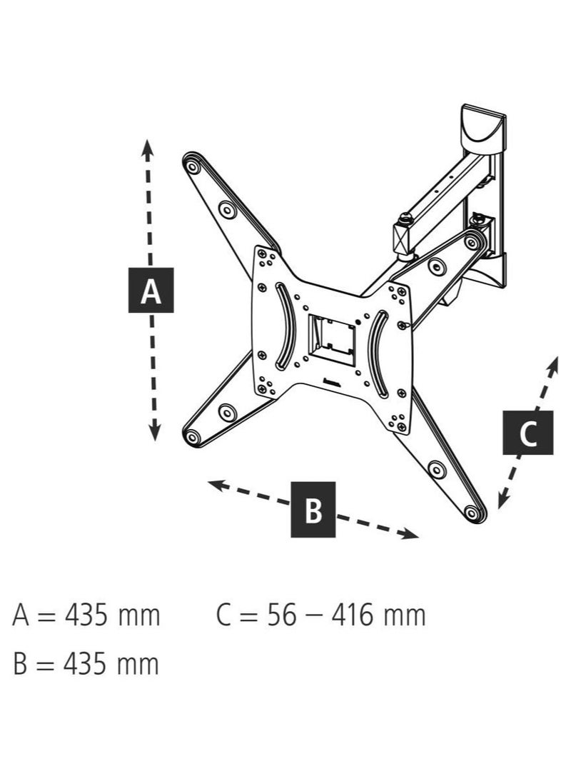 FULLMOTION TV Wall Bracket, 1 Star, 400x400, 165cm (65"), 2 arms, Black - Image 5