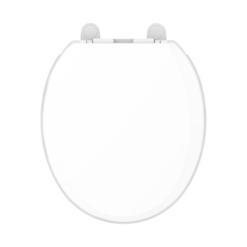 Gerber Round Front Toilet Seat with Cover, Soft Close, No Slam, Quick & Easy Install, Heavy-Duty Plastic, Durable & Fade-Resistant, White GC550129 - Image 1