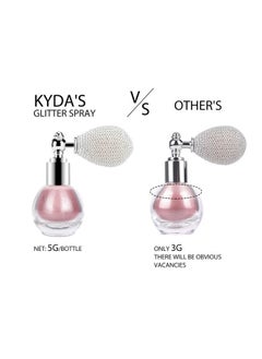 KYDA Highlighter Powder Spray, Glitter High Gloss Spray Shimmer Sparkle Powder Makeup Spray, for Face Body Cosmetic-Soft Pink  - Image 2
