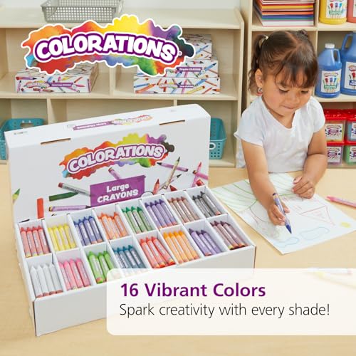 Colorations Large Crayon Classroom Pack, 400 Count, 16 Colors, Non-Toxic, Kids School Supplies - Bulk Jumbo Crayons for Toddlers, Arts and Crafts - Image 4