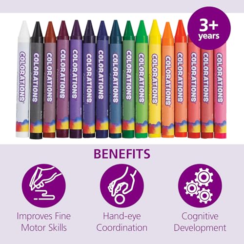 Colorations Large Crayon Classroom Pack, 400 Count, 16 Colors, Non-Toxic, Kids School Supplies - Bulk Jumbo Crayons for Toddlers, Arts and Crafts - Image 3