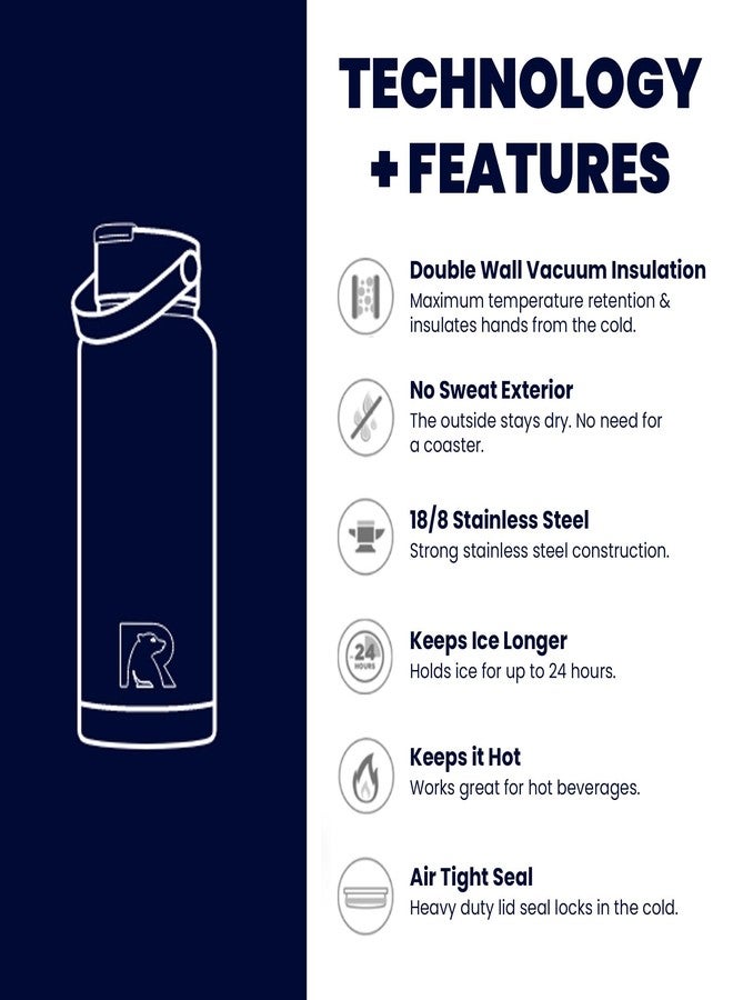 RTIC 36oz Vacuum Insulated Water Bottle, Metal Stainless Steel Double Wall Insulation, BPA Free Reusable, Leak-Proof Thermos Flask for Hot and Cold Drinks, Travel, Sports, Camping, Flamingo - Image 3