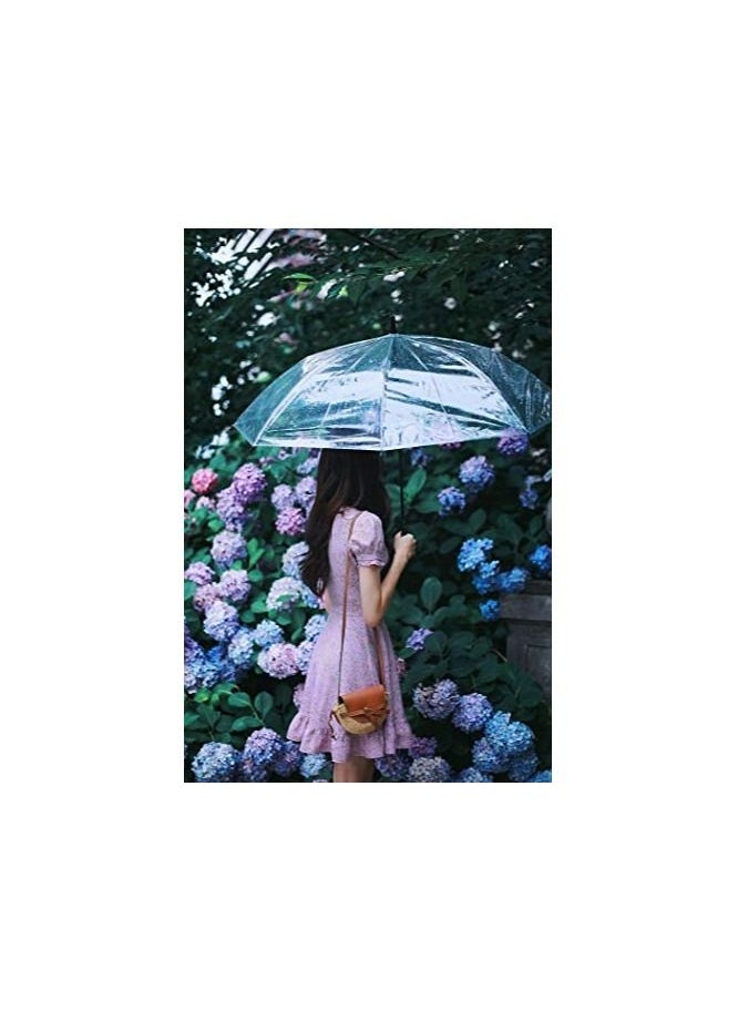 The transparent canopy is suitable for protection from the sun and rain, the reverse fold mechanism allows you to fold the umbrella while closing the wet surface