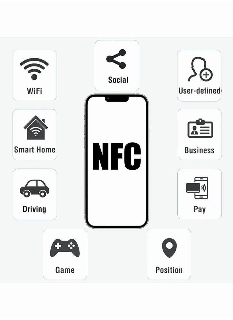 Generic - (50 Pieces) cNFC Tags Ntag215 NFC 215 Cards 504 Bytes Memory NFC Business Card Blank NFC Cards Ntag215 NFC Chip for NFC Phone and Device Writeable Programmable - Image 1