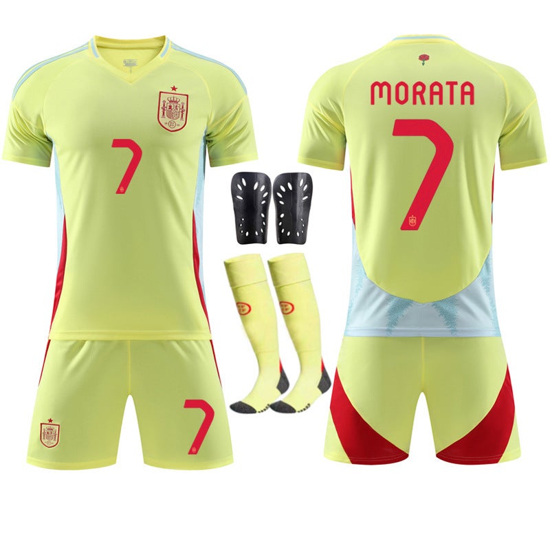 25 Spain Away 7 Morata Jersey 9 Garvey 19 Yamal Football Suit Suit - Image 4