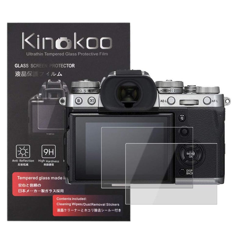 kinokoo Tempered Glass Film for fuji X-T3 Crystal Clear Film FUJIFILM XT3 Screen Protector Bubble-free/Anti-scratch(2 pack) - Image 1