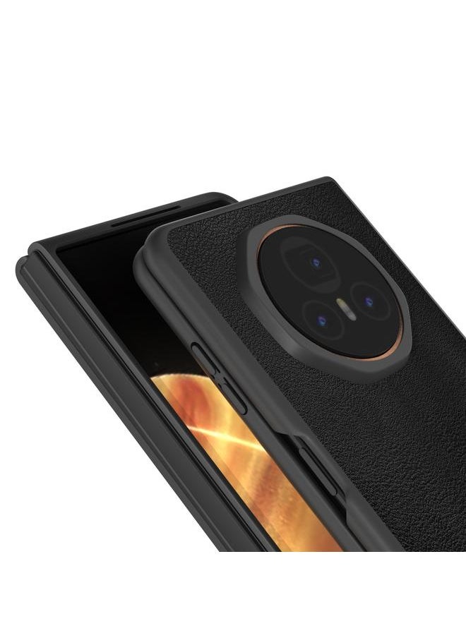Zaboon Case For Honor Magic V3 PU Leather Black Frame Full Coverage Phone Case  - Image 3