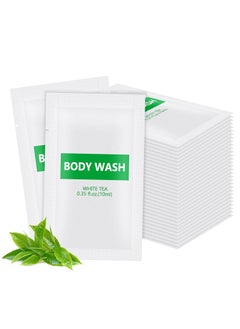 HQSLsund 100 pack Travel Size Body Wash Bulk Individually Wrapped  Refreshing Mini Shower Gel Single Use Supplies for Homeless Care Hotel Guests White Tea Scent035 fl oz10ml 