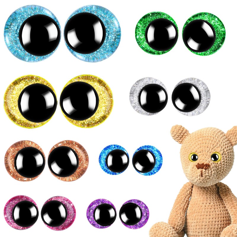KIGEAPUEL 160PCS Large Safety Eyes for Amigurumi Safety Eyes for Crocheting for DIY Dolls Puppets Bear Crafts Animals Amigurumi Making Supplies(12-30MM) - Image 1