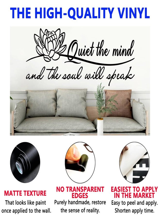SEATUNE Yoga Pilates Wall Stickers - Inspirational Quotes Motivational Wall Decals - Bathroom Bedroom Living Room Home Vinyl Art Wall Decor - Quiet The Mind and The Soul Will Speak 23"X9" - Image 2