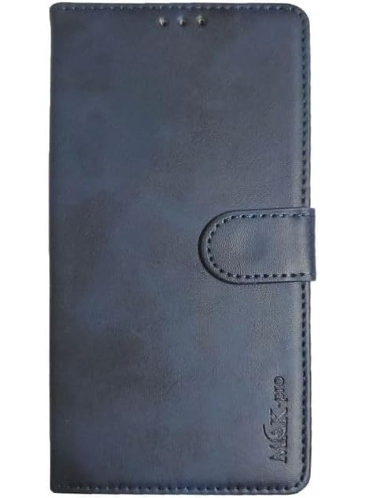 iPhone 13 Wallet Flip Case PU Leather with Card Holder, Kickstand, Shockproof Phone Cover - Blue - Image 1