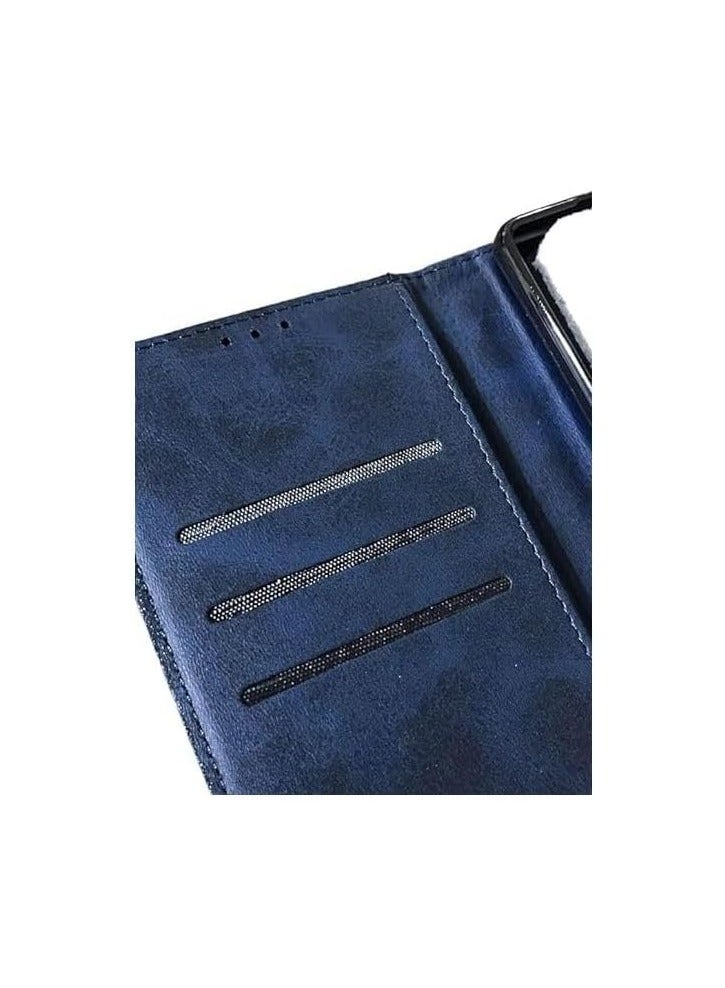 iPhone 13 Wallet Flip Case PU Leather with Card Holder, Kickstand, Shockproof Phone Cover - Blue - Image 3