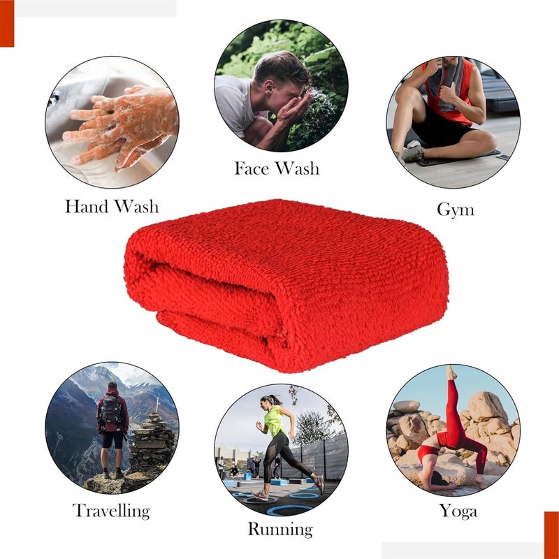 Kuber Industries Kuber Industries Pack of 24 Super Absorbent Reusable Microfibre Face Towel for Women 15x15 in 250 GSM Kids Soft Easy to Wash Small Towels for Face and Hand Plain Red Blue  - Image 5