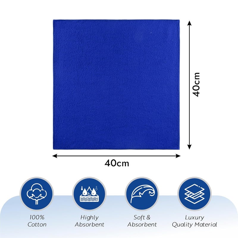 Kuber Industries Kuber Industries Pack of 24 Super Absorbent Reusable Microfibre Face Towel for Women 15x15 in 250 GSM Kids Soft Easy to Wash Small Towels for Face and Hand Plain Red Blue  - Image 3