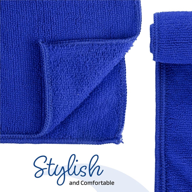 Kuber Industries Kuber Industries Pack of 24 Super Absorbent Reusable Microfibre Face Towel for Women 15x15 in 250 GSM Kids Soft Easy to Wash Small Towels for Face and Hand Plain Red Blue  - Image 4
