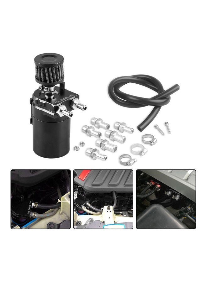 Universal Oil Catch Can with Air Filter Breather Engine Air Oil Separator Tank Reservoir Tank - Image 5