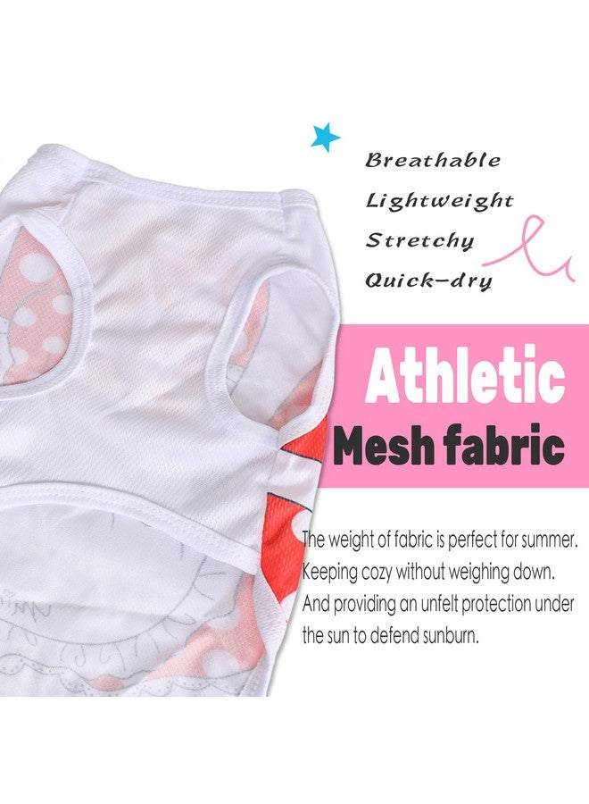 مجموعة من 4 قمصان شبكية للكلاب الصغيرة: ملابس كلاب مرنة بنقوش لطيفة، مقاس XXS-XL، مناسبة للكلاب من وزن 2 إلى 16 رطلاً، تيشيرتات للحيوانات الأليفة، ملابس جراء للبنات والأولاد لفصل الربيع والصيف (مجموعة وردية، مقاس XXS-XL) - Image 3