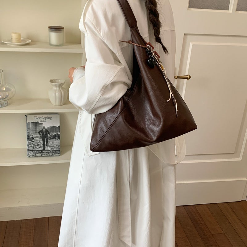 Women's Vintage Style Large Capacity Shoulder Tote Bag - Image 2