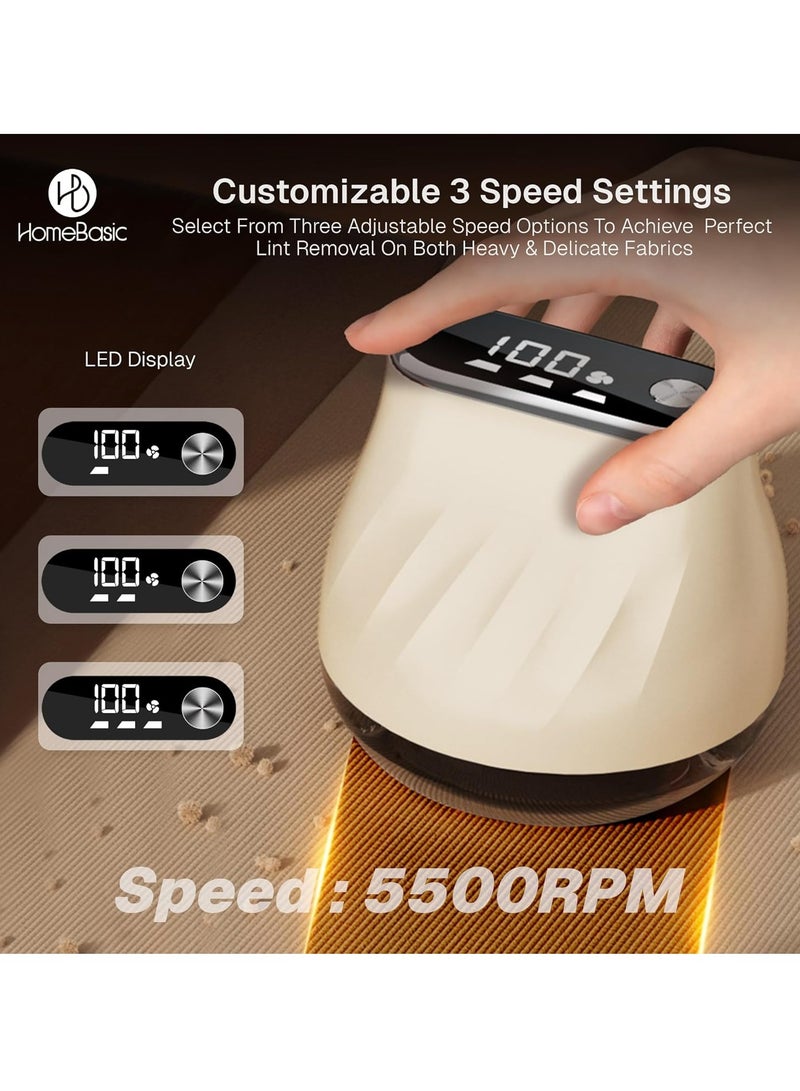 بلو فاير مزيل الوبر القابل للشحن USB-C للملابس - ماكينة حلاقة كهربائية بثلاث سرعات قابلة للتعديل بشاشة LED، بطارية 1000 مللي أمبير، 6 شفرات - مزيل الوبر المحمول للكنزات، البطانيات، السجاد والستائر - Image 4