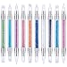 Maitys 10 Pieces Dual Tipped Silicone Nail Tools Nail Sculpture Pen Brushes Rhinestone Nail Polish Acrylic Carving Pen Silicone Head Manicure DIY Brush Dotting Tools Kit for Home Salon - Image 2