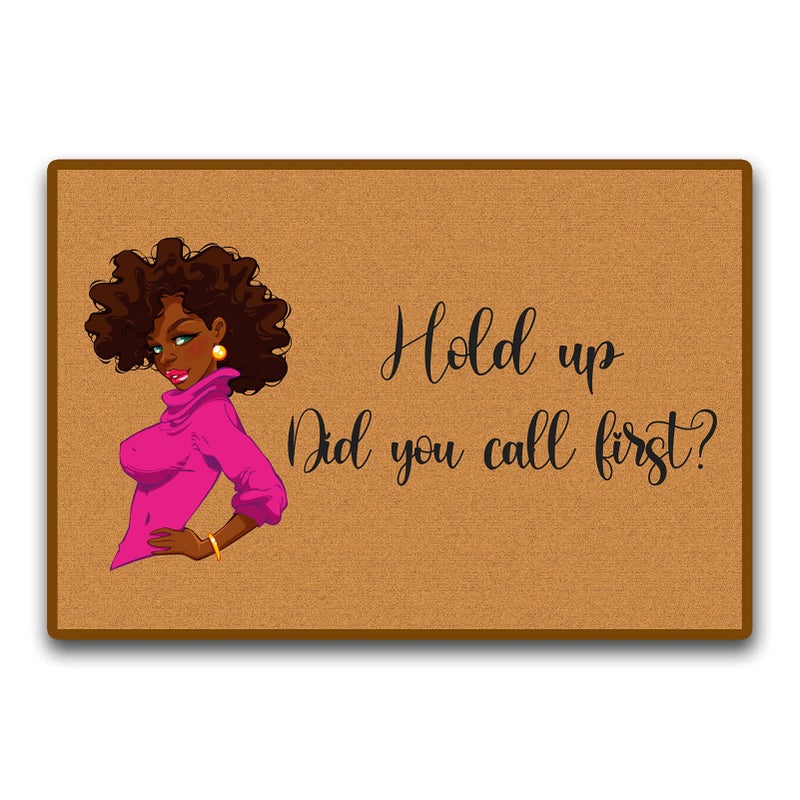 Accssoey Welcome Door Mat, 'Did You Call or Text First' - Funny Personalized Doormat, 23.6" x 15.7" (Rectangular) - Image 2