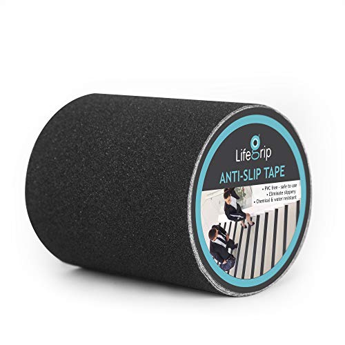 شريط مقاوم للانزلاق 6 بوصة × 30 قدم أفضل قبضة احتكاك لاصق خشن للسلالم خطوة داخلية وخارجية 6 × 30