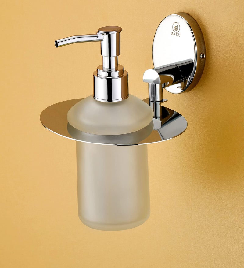 iSTAR Stainless Steel 304 Grade Multi-Purpose Liquid Soap Dispenser Pump | Wall-Mounted Holder with Hand Wash Bottle | Bathroom Accessory Ideal for Shampoo, Bathroom, Wash Basin, Kitchen, Hotel, Home - Image 3