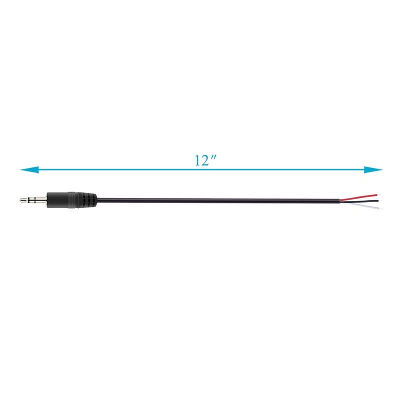 Fancasee فانكاسي 10-عبوة 3.5 مم 1/8" إلى سلك مكبر الصوت TRS موصل ذكر ستيريو إلى سلك عاري ذيل 3.5 مم موصل محول إصلاح كابل الصوت لمكبر الصوت سماعة الرأس سماعة الأذن - Image 4