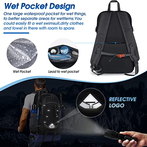 IGOLUMON Hiking Backpack 40L Packable Lightweight Camping Backpack Men Women Waterproof Hiking Daypack Outdoor Travel Daypack,Black - Image 4