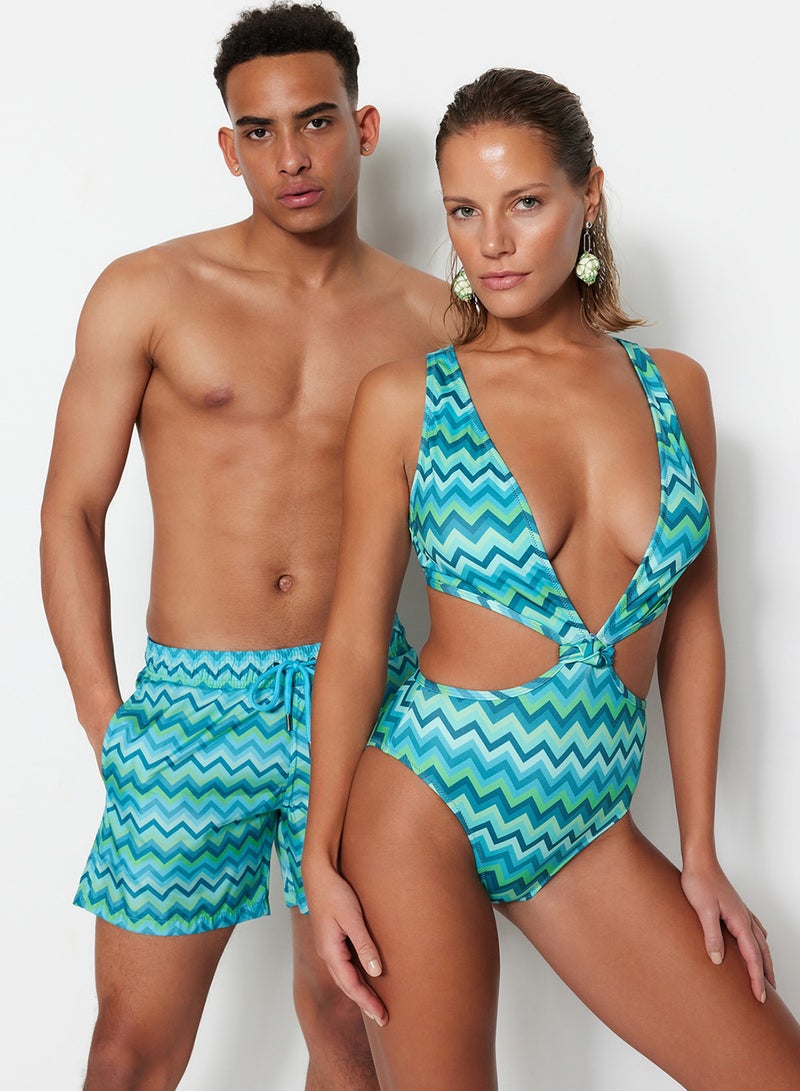 trendyol Colorful Standard Size Swimsuit - Sea Shorts TMNSS23DS00000 - Image 2