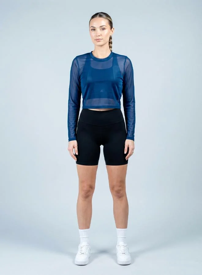 Zaecy Midnight Blue Women's Active Mesh Top for Women | Best Price UAE